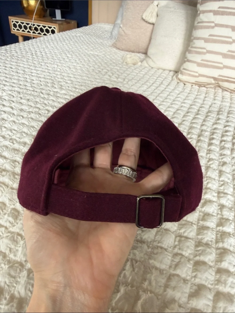 J. Crew Maroon Baseball Cap with Silver Embroidery